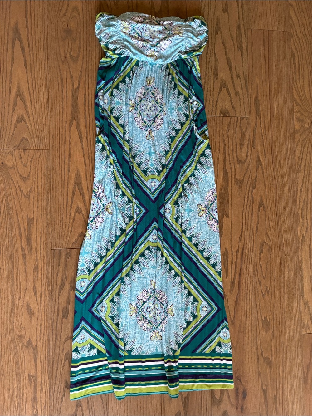 Soma Strapless Maxi Dress in Teal, Navy, Lime